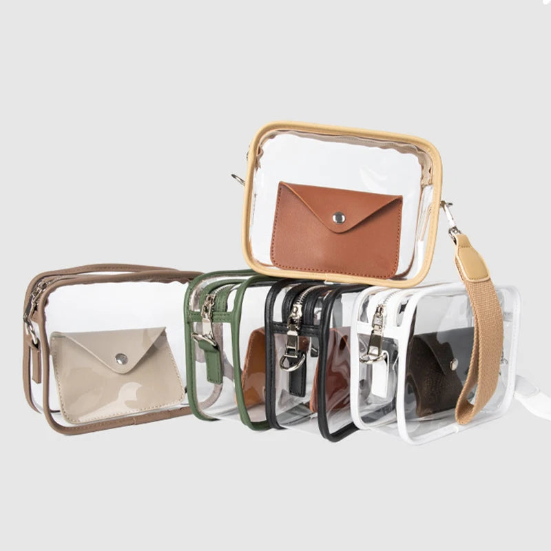 Transparent Phone Shoulder Crossbody Handbags clear Purse Fashion Girls Small Square Bag Purses for Women