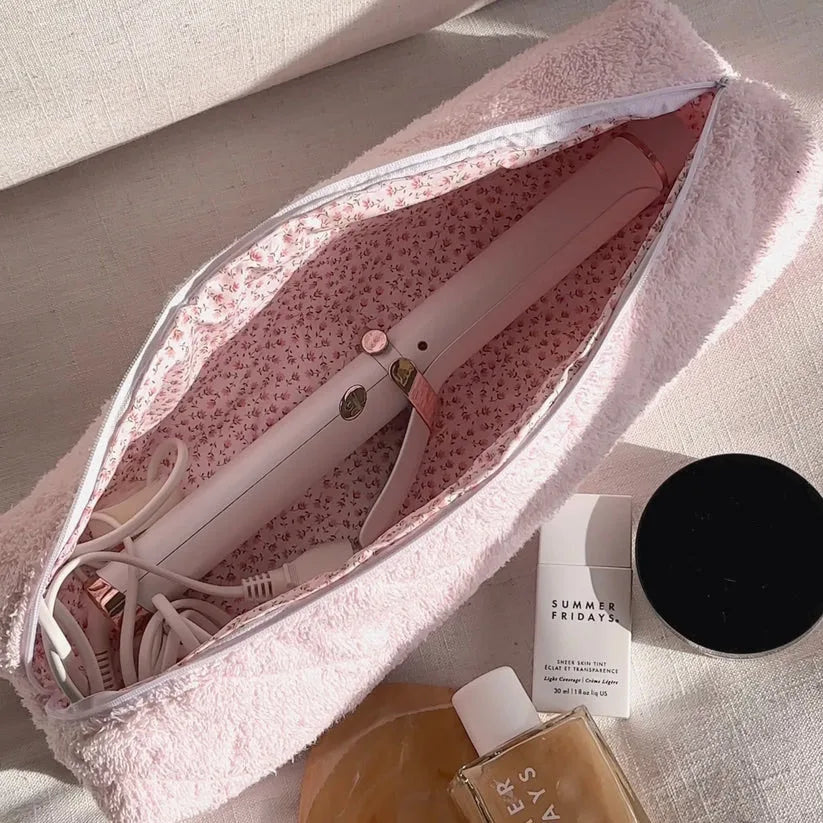 Trendy Cotton Handmade Quilted Hair Tool Bag Customized Flower Brush Bag Container