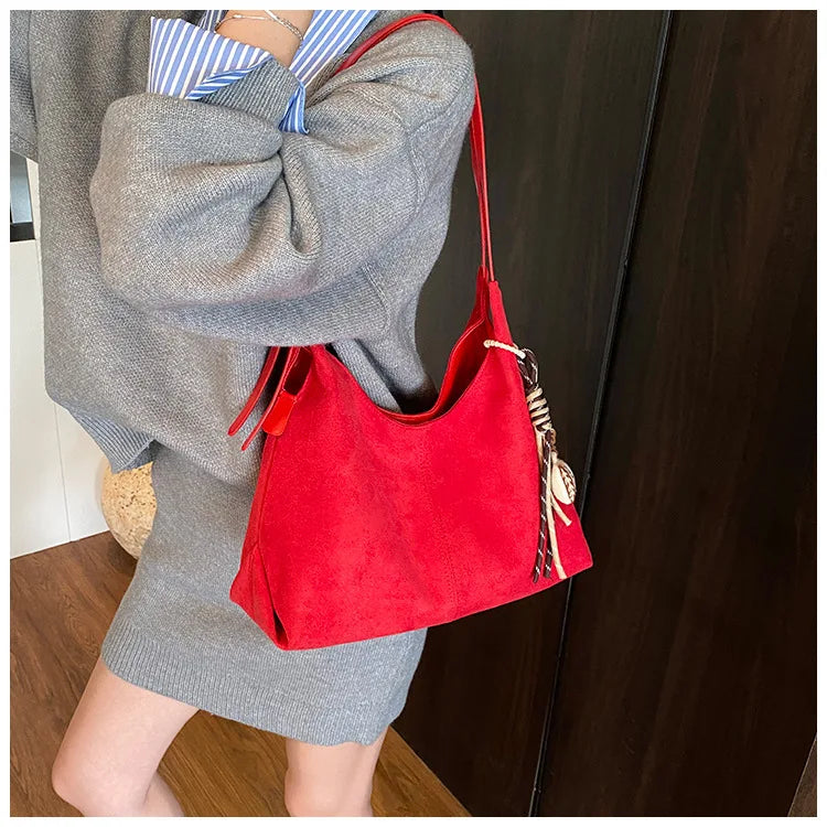 Trendy PU Leather Shell Handbag Women's Zipper Shoulder Purse Polyester Lined Daily Carry