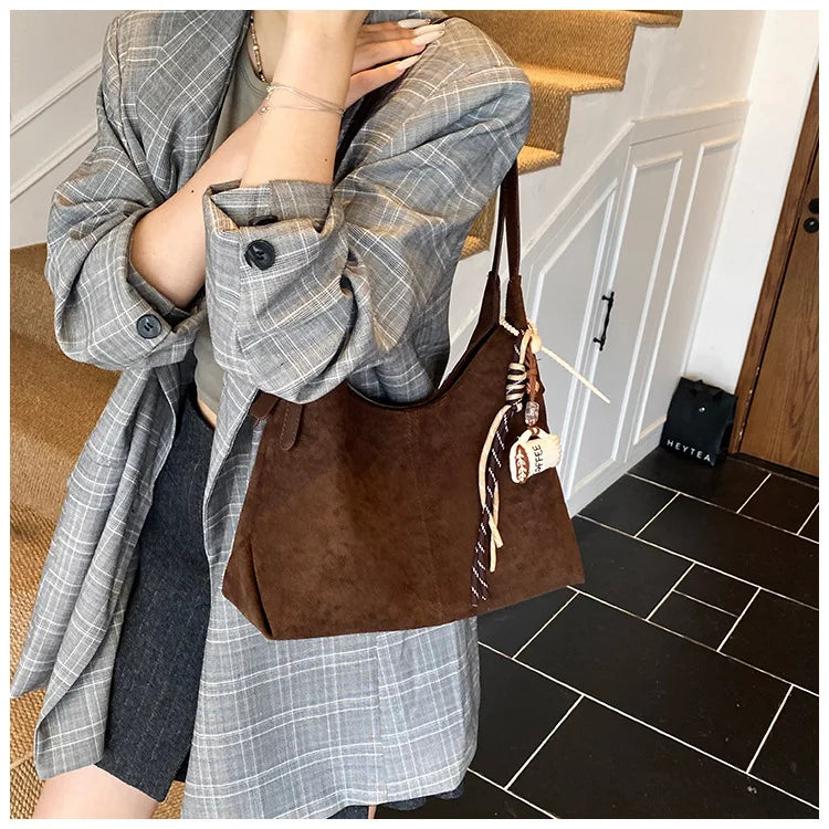 Trendy PU Leather Shell Handbag Women's Zipper Shoulder Purse Polyester Lined Daily Carry