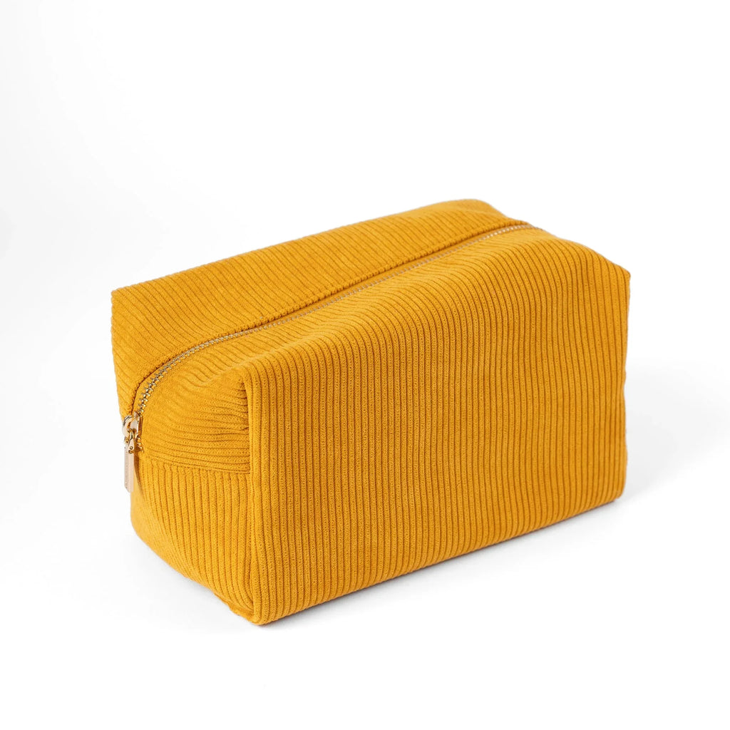Trendy Rectangular Corduroy Cosmetic and Toiletry Storage With Zipper Gift Idea Personalized Velvet Toiletry Bag