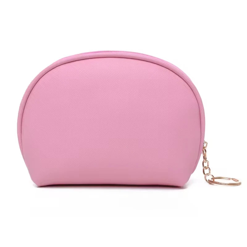 Unisex Large Capacity PU Zipper Pouch Fashionable Waterproof Portable Cosmetic Bag Customizable Logo Candy Pattern for Makeup