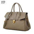 Vegetable Tanned Cowhide Handbag Briefcase Vintage Style Genuine Leather Handbag for Women