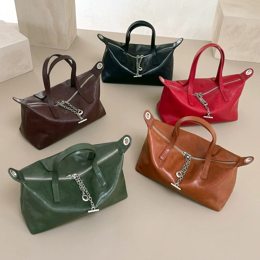 Vegetable Tanned Cowhide Women's Handbags Crossbody Bags Simple Fashion Genuine Leather Ladies Bags OEM ODM