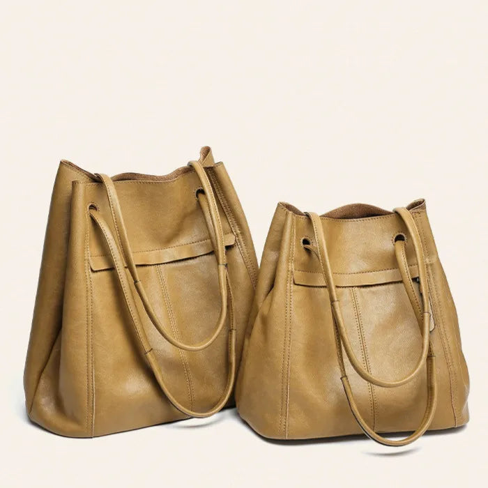 Vegetable Tanned Cowhide Women's Shoulder Bags Large Capacity Tote Bags Hot Sale of Genuine Leather Bags for Women