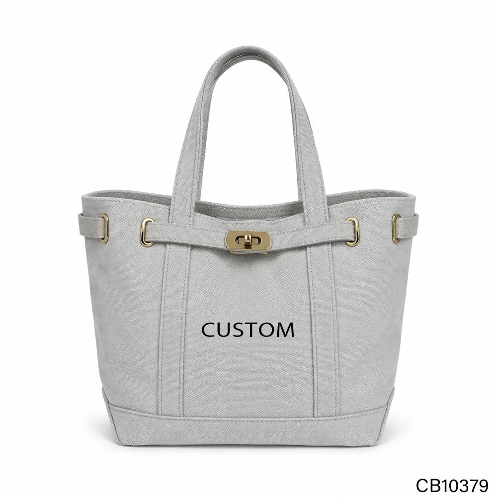 Verified GRS Recycled Canvas Heavy Duty Canvas Tote | Custom custom made Tote Bag Private Label | custom made Canvas Handbag for Boutique