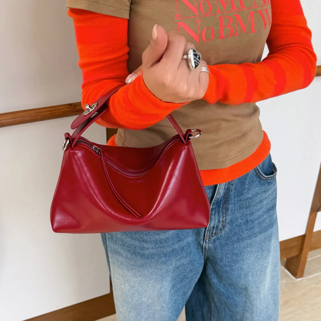 Vintage Oil Wax Cowhide Women's Bags Hot Sale of Genuine Leather Women's Handbags Crossbody Shoulder Bags