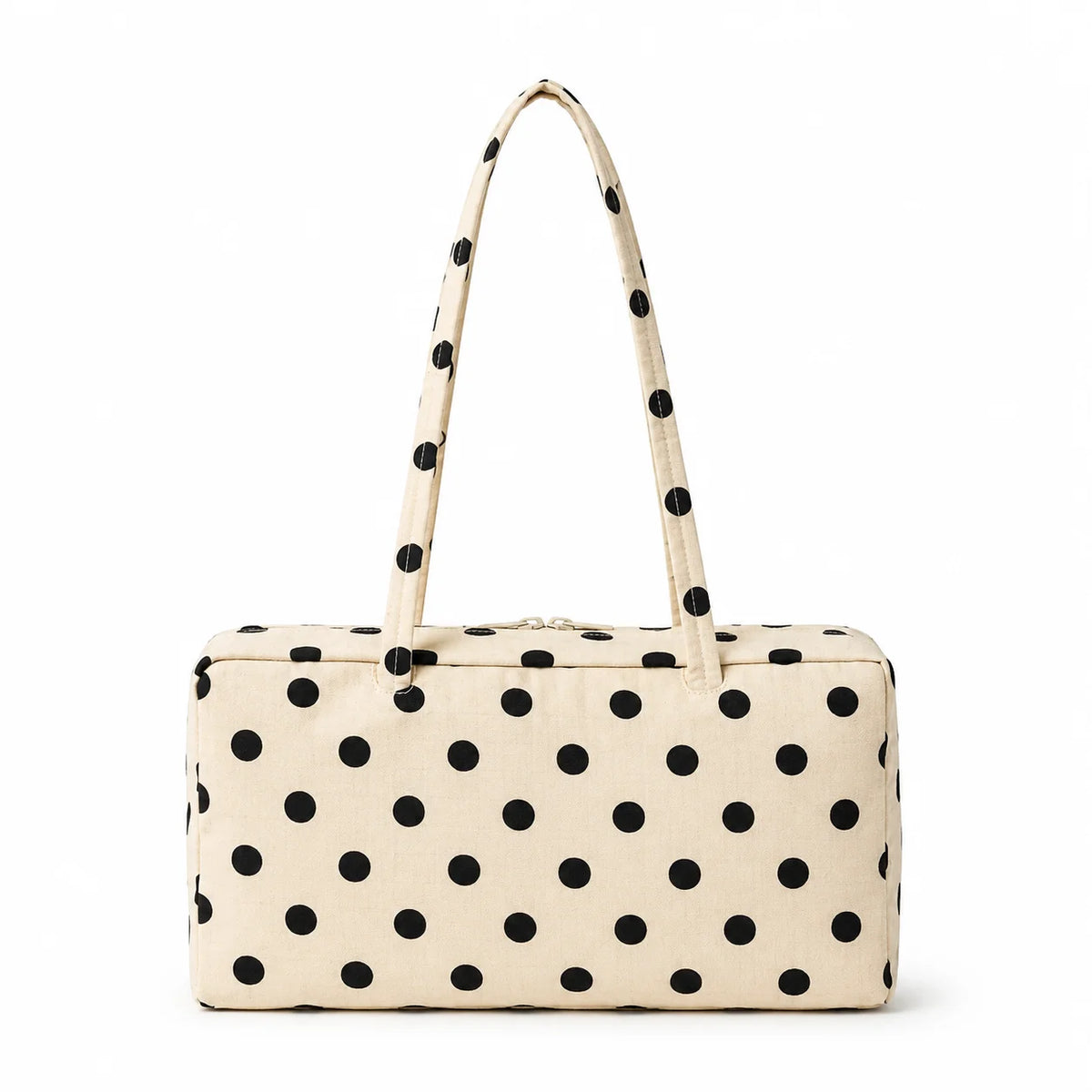Water-resistant Nylon Polka Dot Shoulder Tote Bag Retro Soft Underarm East-West Handbag Private Label Verified Factory Maker