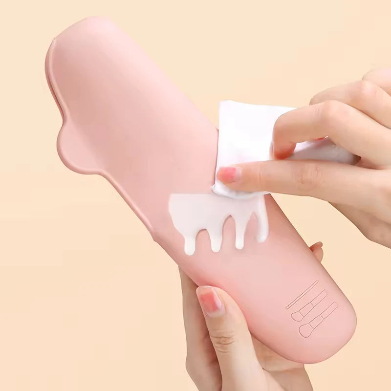 Waterproof Travel Makeup Bag Portable Silicone Cosmetic Organizer with Zipper Closure Fashion Style Beauty Tools