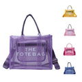 Wholesale Candy Color Pvc Waterproof Jelly Transparent Tote Bag Mesh Beach Shoulder Bag Ziplock Sling Bag for Women Girl 3147