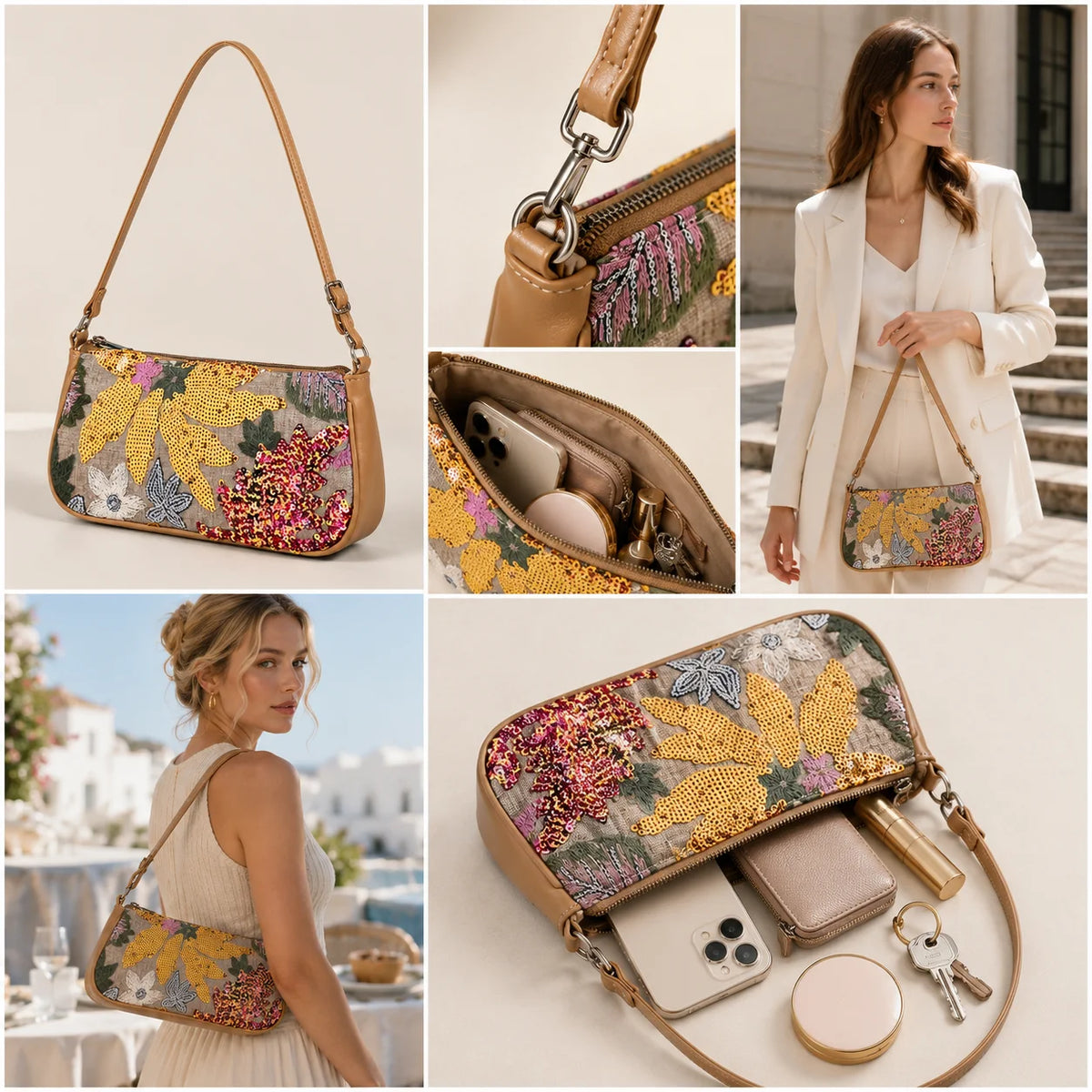 Wholesale Custom East-West Women's Quiet custom made Shoulder Bag Embroidered logo Handheld Shoulder Crossbody Bag