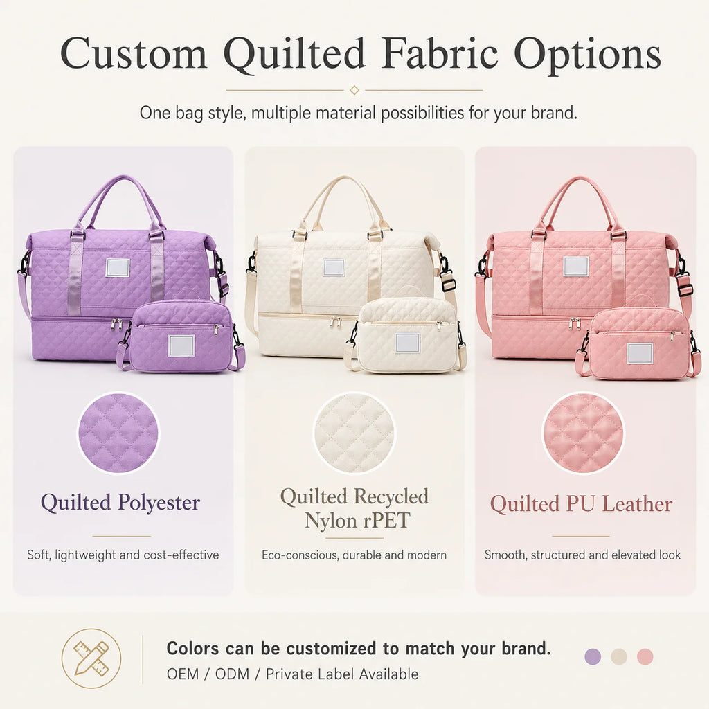 Wholesale Custom High-End Women's Duffel Bag High Quality Dry Wet Separation Fitness Travel Bag Durable Quilted Light Weight
