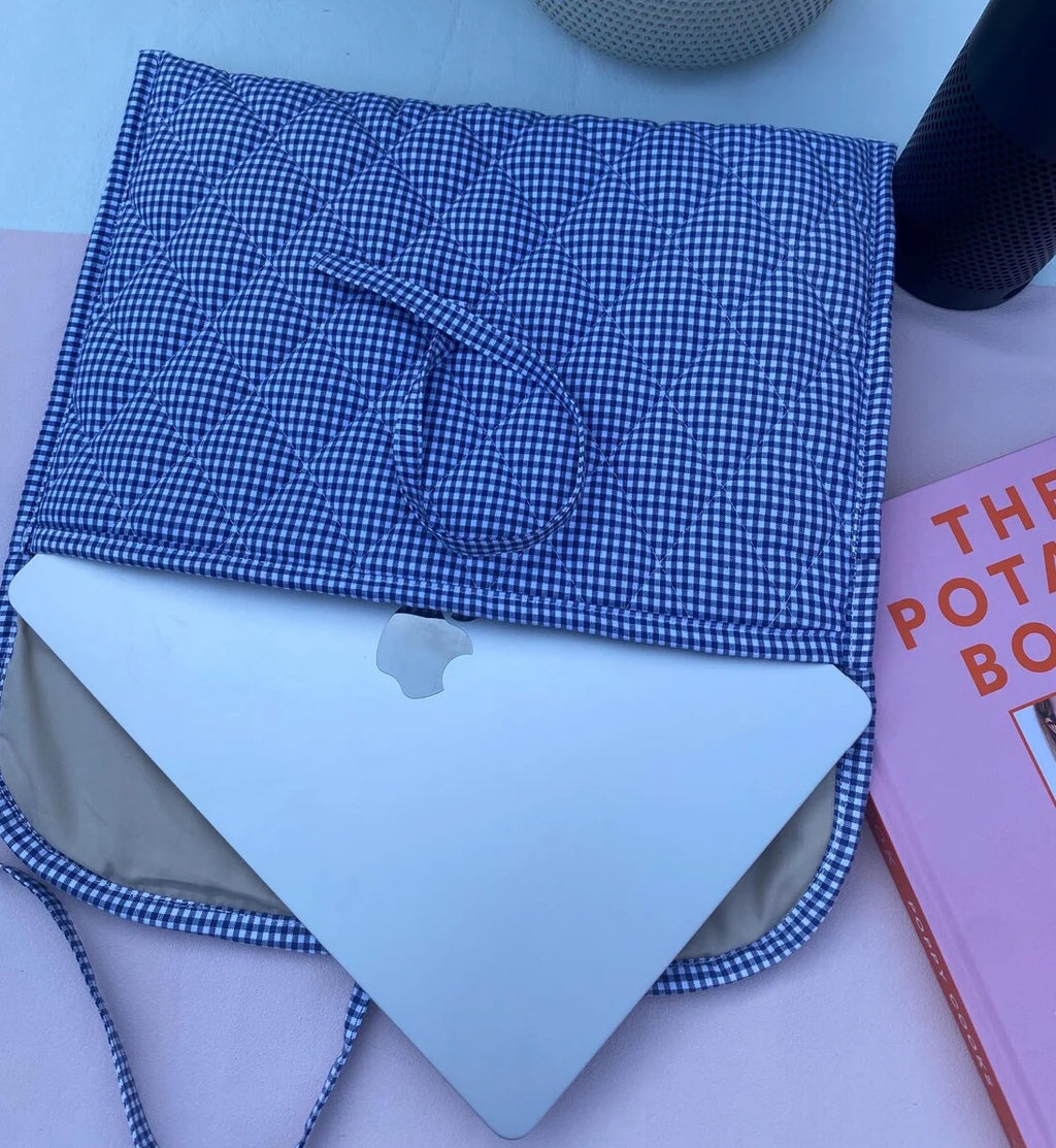 Wholesale Custom Logo Travel Women Quilted Cotton Computer Sleeve Laptop Pouch Bags