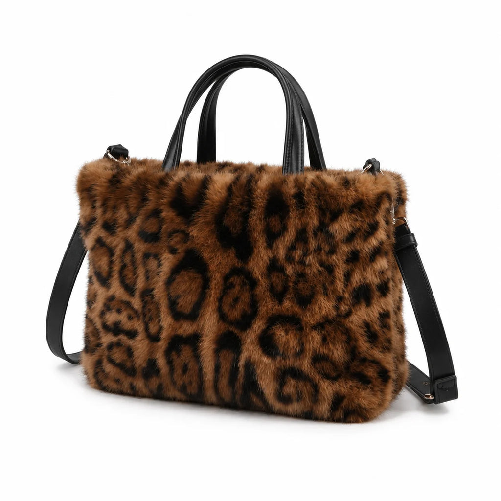 Wholesale Custom Logos Slouchy Style Faux Fur Solid Women's Winter Plush Shoulder Bag Trend Individuality Hobo Quiet custom made