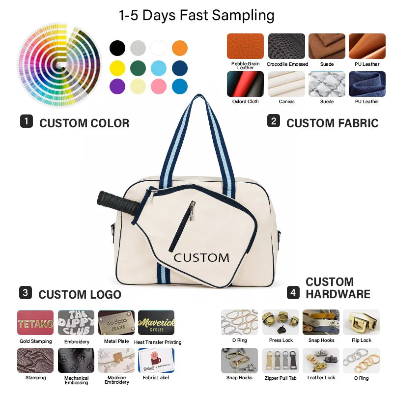 Wholesale Custom OEM Pickleball Racket Bag Large Capacity Detachable Badminton Racket Bag Handheld Multi-Functional Storage Bag