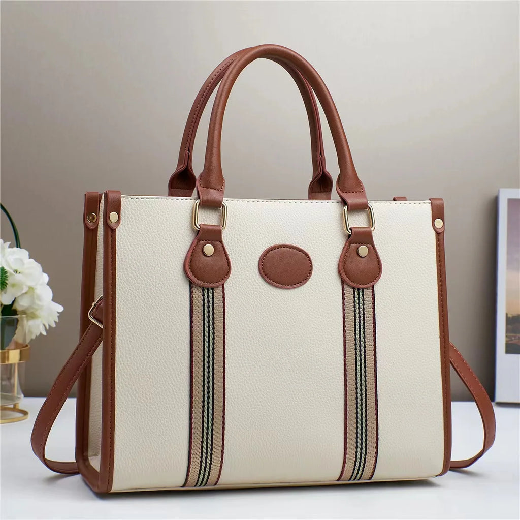 Wholesale Customizable PU Leather Polyester Lining Tote Bag OEM/ODM ServiceWomen's Trendy Large Capacity PU Handbag