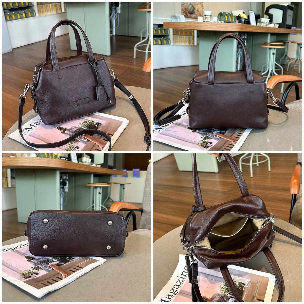 Wholesale Genuine Leather Ladies Bags New Simple Fashionable Soft Cowhide Women's Handbags Crossbody Bags