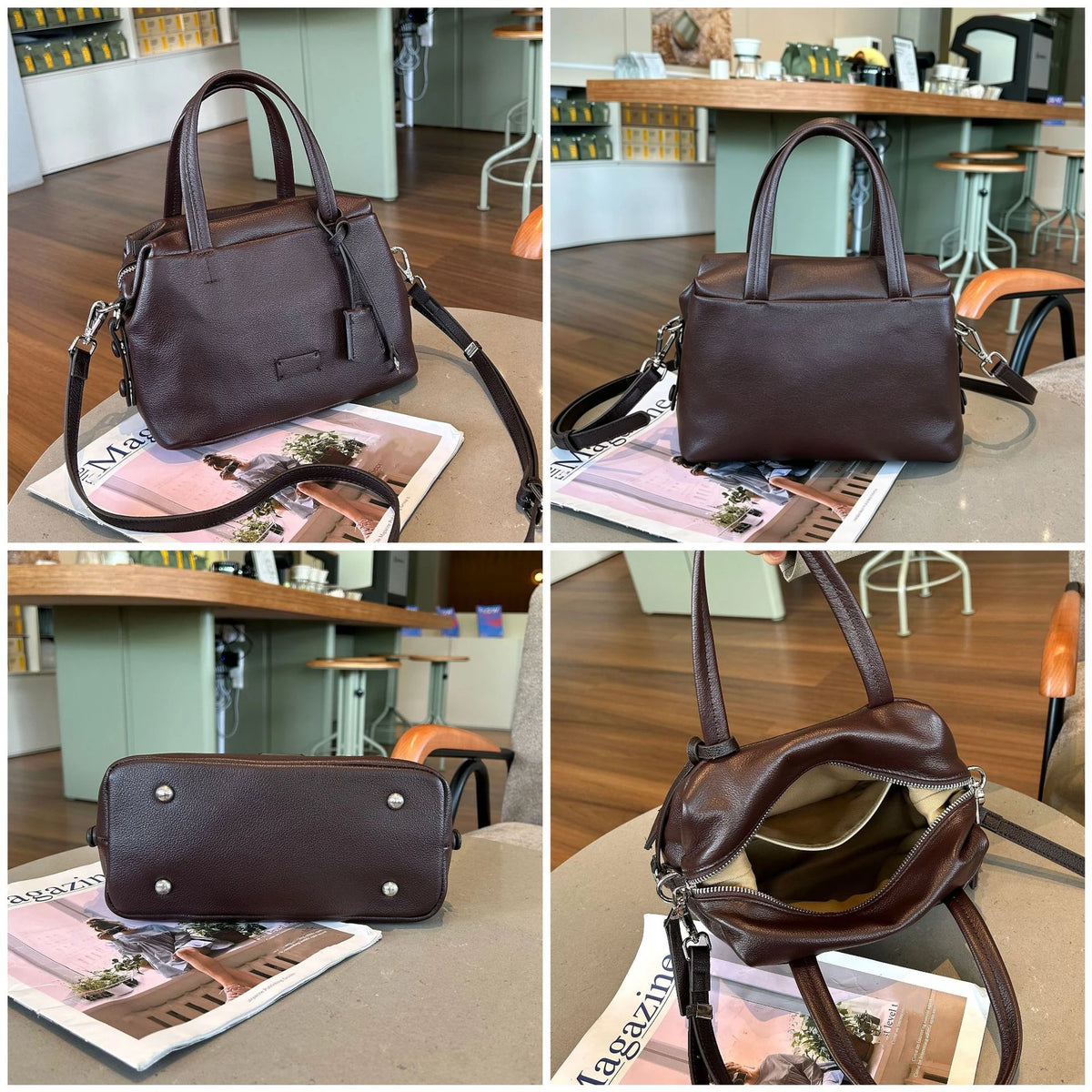 Wholesale Genuine Leather Ladies Bags New Simple Fashionable Soft Cowhide Women's Handbags Crossbody Bags