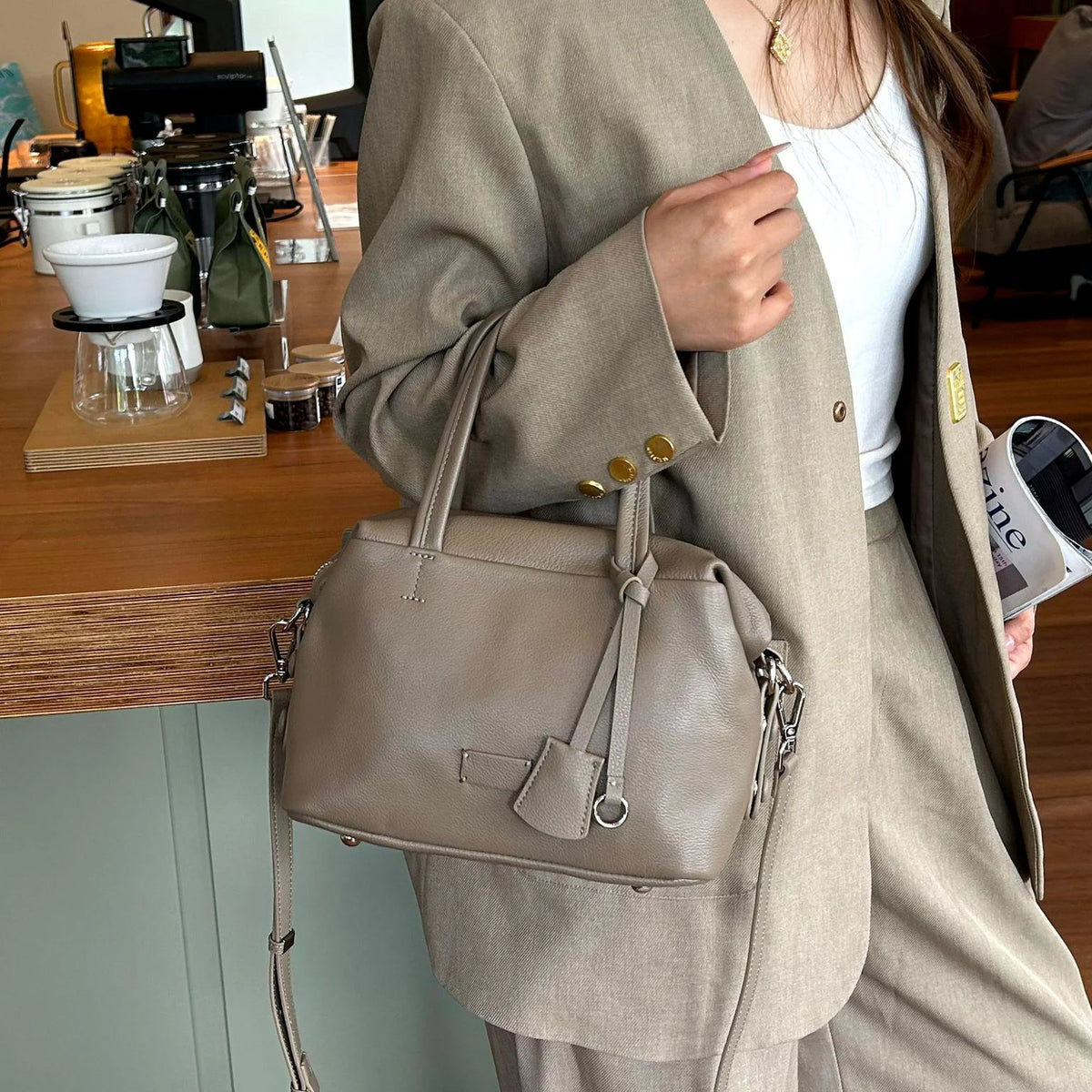 Wholesale Genuine Leather Ladies Bags New Simple Fashionable Soft Cowhide Women's Handbags Crossbody Bags