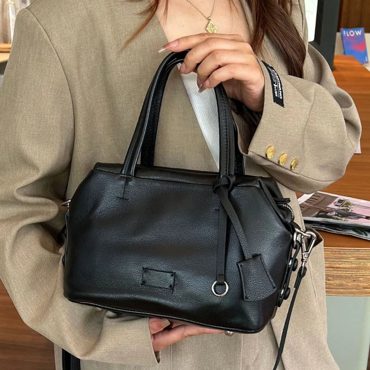 Wholesale Genuine Leather Ladies Bags New Simple Fashionable Soft Cowhide Women's Handbags Crossbody Bags