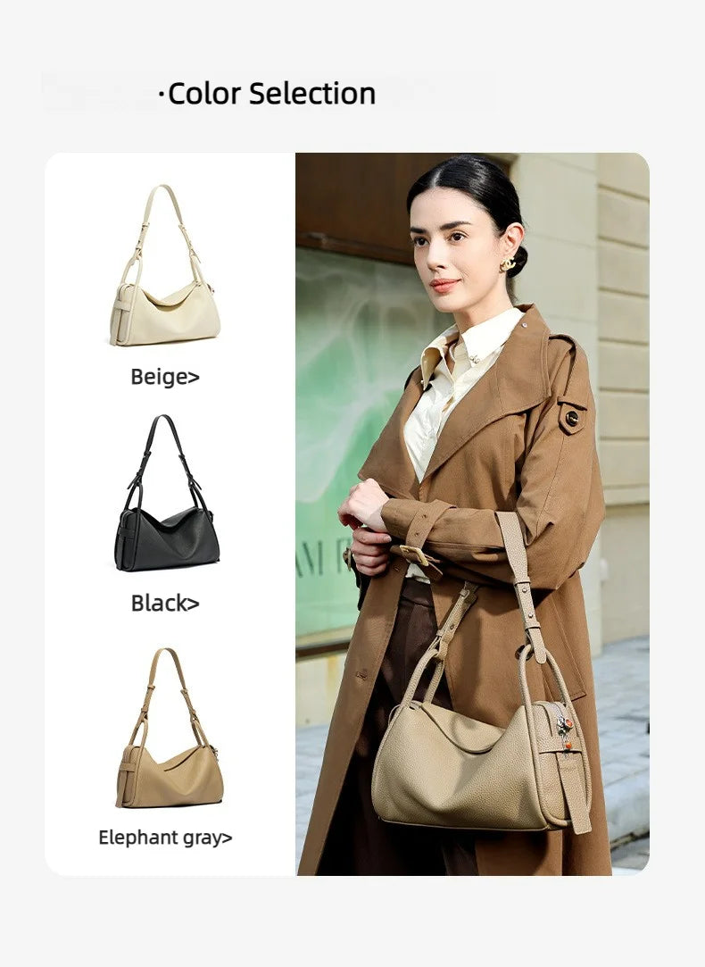 Wholesale Genuine Leather Women's Bags Fashion Crossbody Bags Lychee Grain Cowhide Ladies Shoulder Bags Underarm Bags