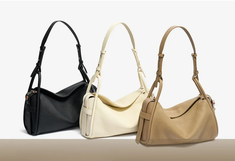 Wholesale Genuine Leather Women's Bags Fashion Crossbody Bags Lychee Grain Cowhide Ladies Shoulder Bags Underarm Bags