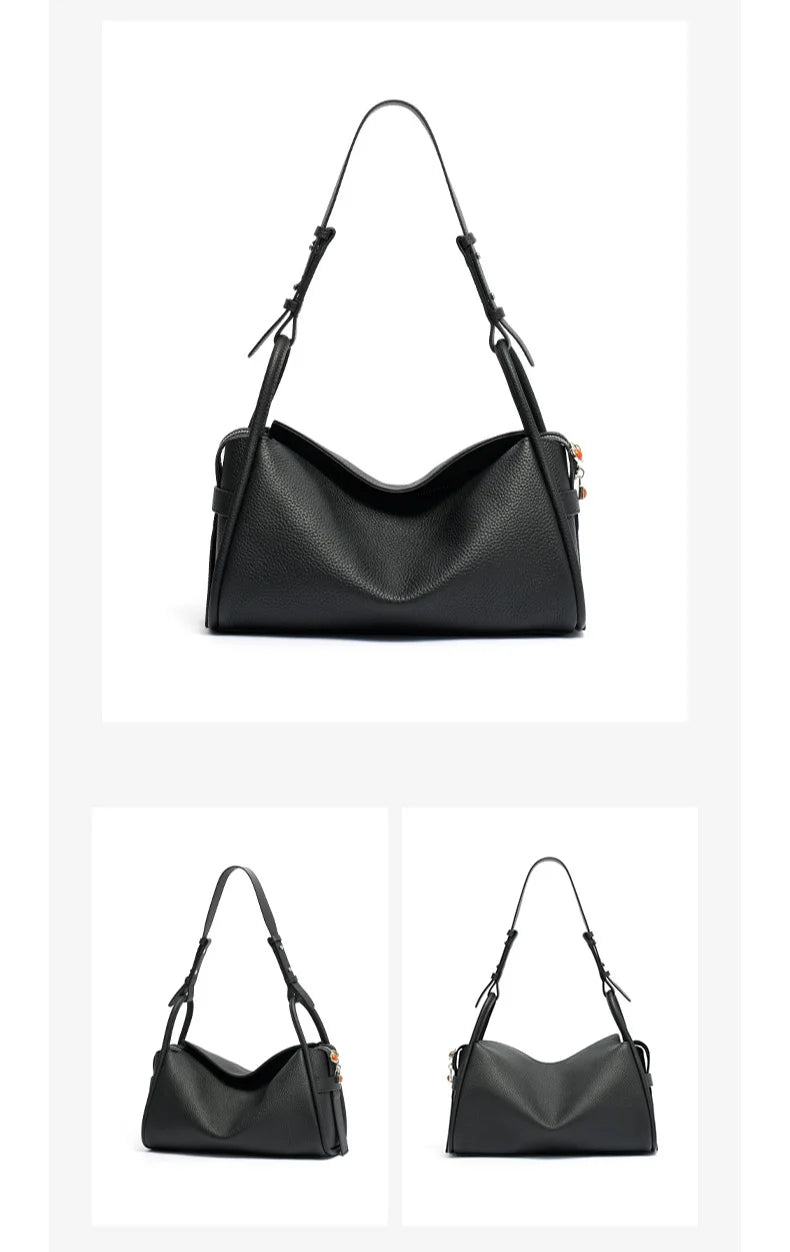 Wholesale Genuine Leather Women's Bags Fashion Crossbody Bags Lychee Grain Cowhide Ladies Shoulder Bags Underarm Bags