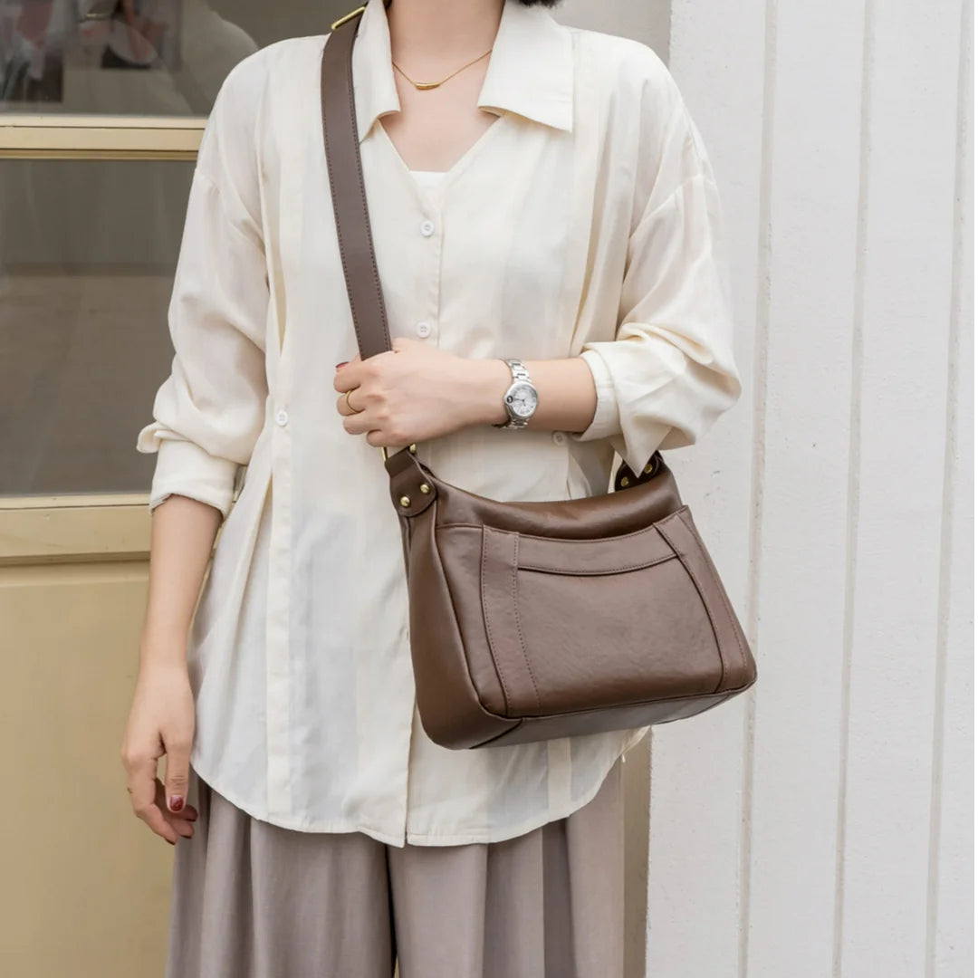 Wholesale Genuine Leather Women's Bags Hot Sale of Simple Fashion Cowhide Ladies Shoulder Bags Crossbody Bags
