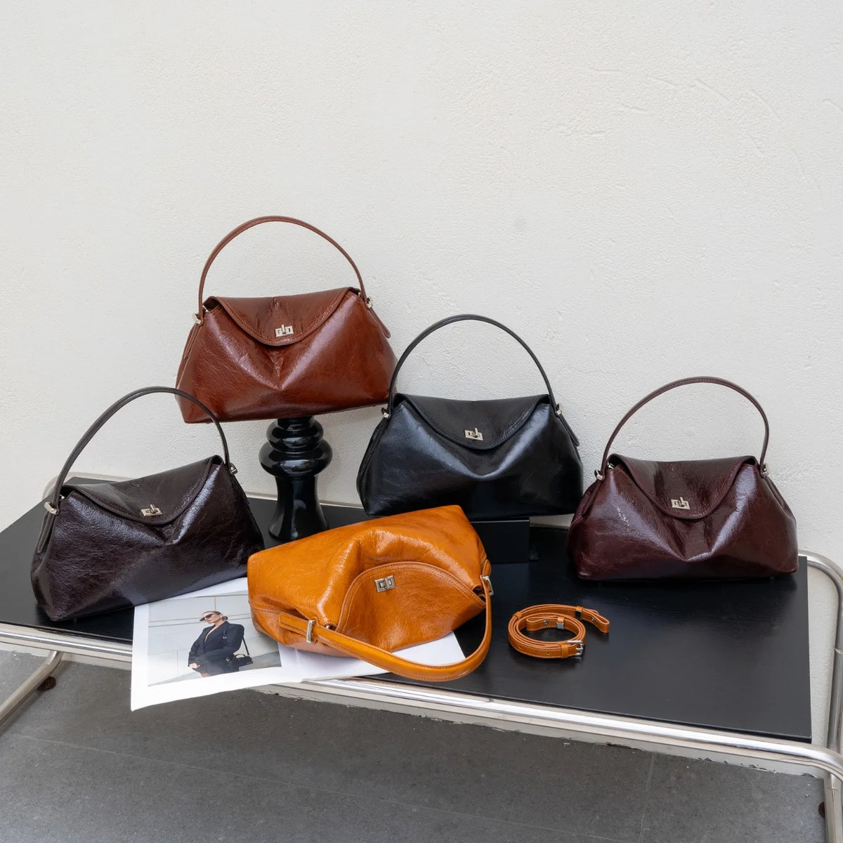Wholesale Genuine Leather Women's Handbags Casual Fashion Oil Wax Cowhide Ladies Shoulder Bags Crossbody Bags