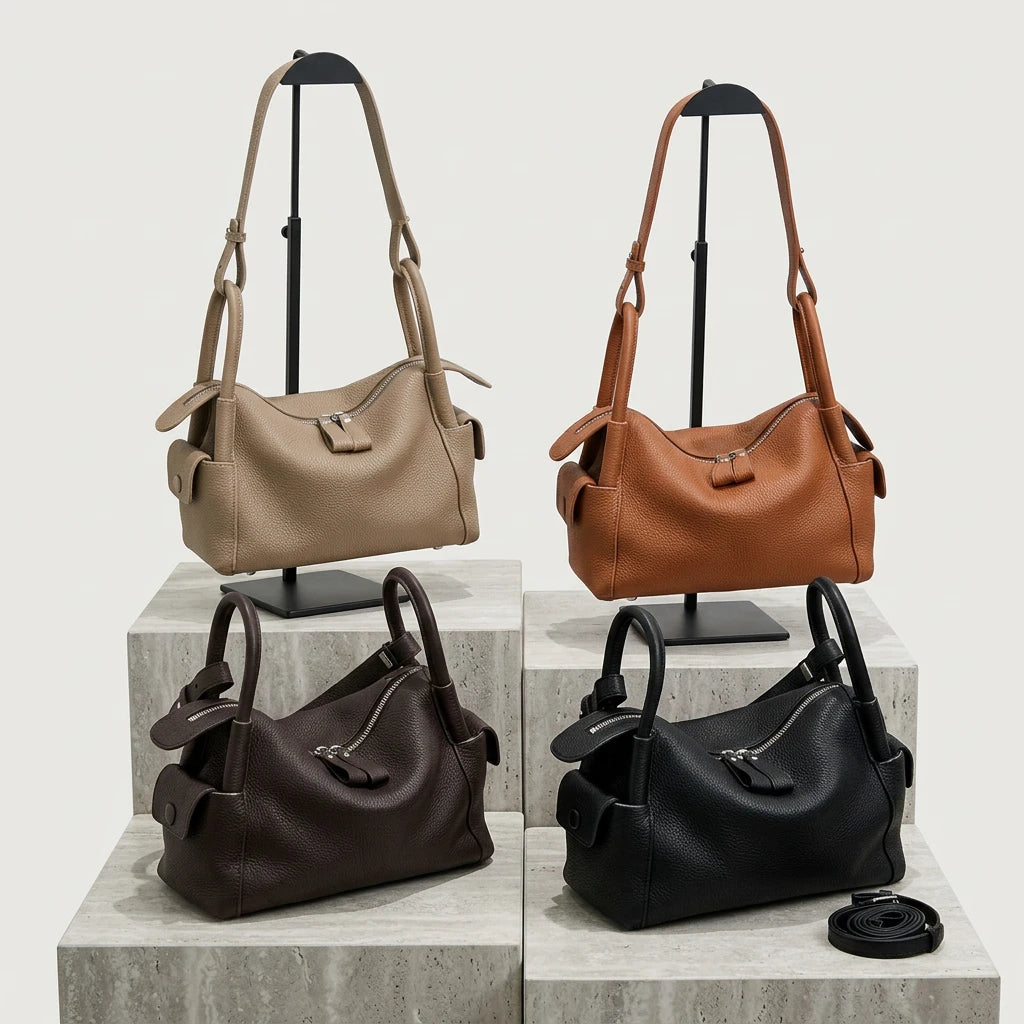 Wholesale Genuine Leather Women's Handbags Crossbody Bags New Lychee Print Cowhide Ladies Shoulder Bag Underarm Bags