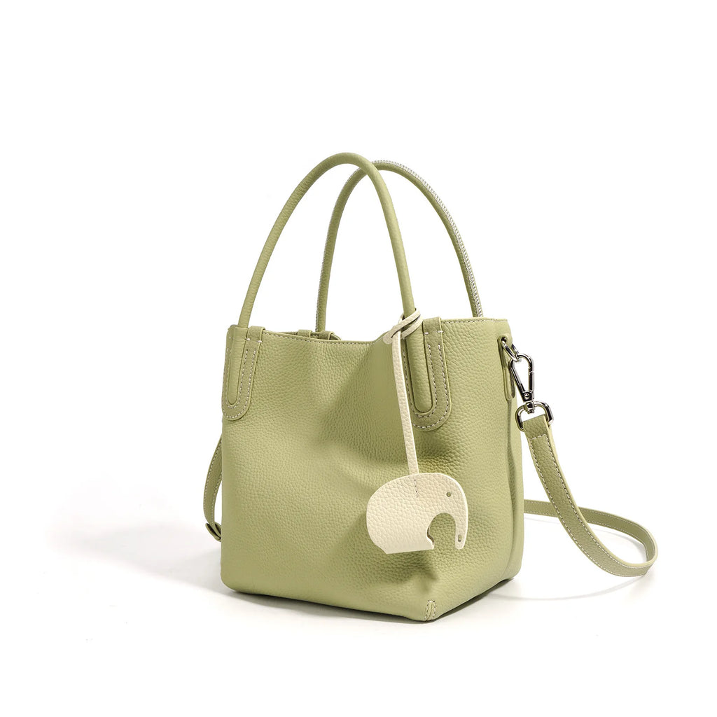 Wholesale Soft Cowhide Handbags Fashion Ladies High Quality Genuine Leather Small Bucket Bag Women's Crossbody Bag