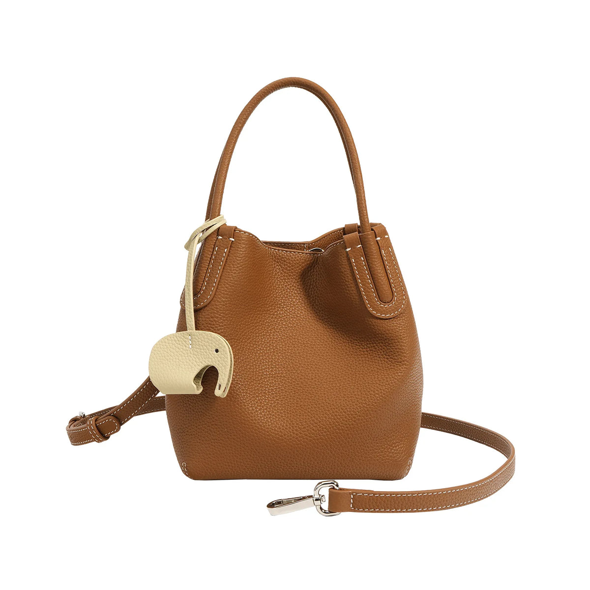 Wholesale Soft Cowhide Handbags Fashion Ladies High Quality Genuine Leather Small Bucket Bag Women's Crossbody Bag
