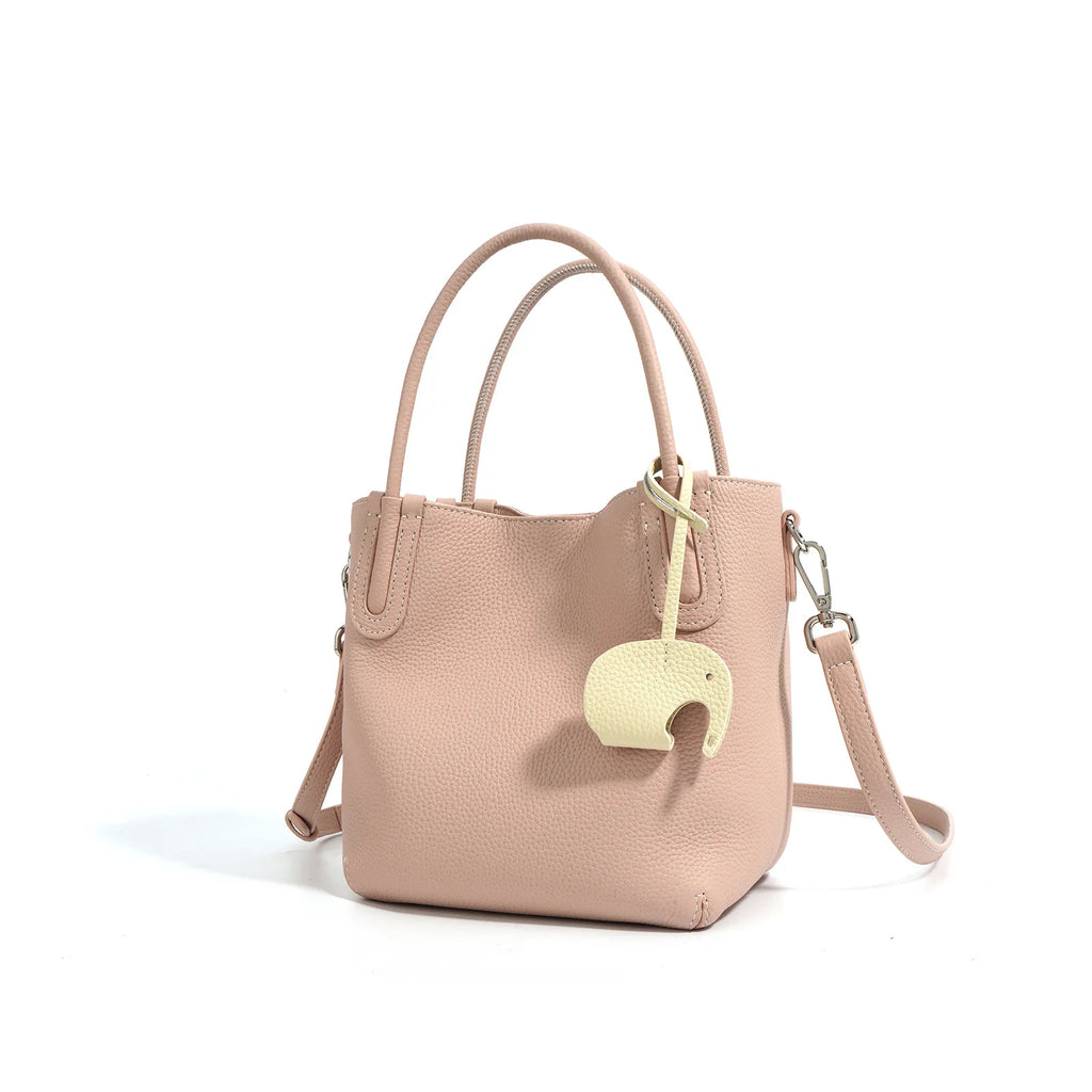 Wholesale Soft Cowhide Handbags Fashion Ladies High Quality Genuine Leather Small Bucket Bag Women's Crossbody Bag