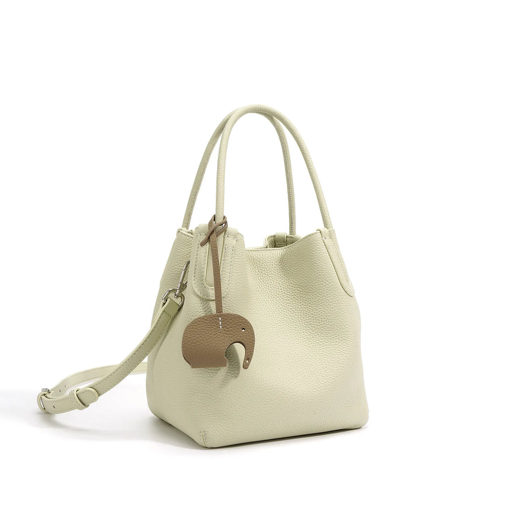 Wholesale Soft Cowhide Handbags Fashion Ladies High Quality Genuine Leather Small Bucket Bag Women's Crossbody Bag