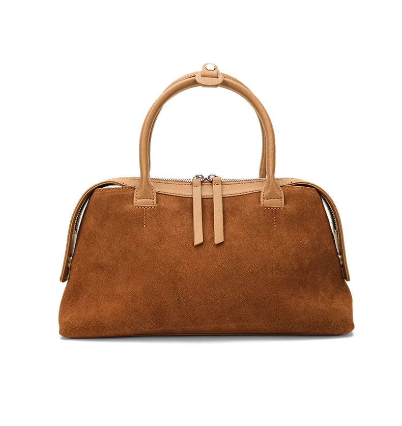 Wholesale Suede Bags Retro Nunuck Cowhide Women's Handbags Crossbody Bags Boston Bags Genuine Leather Ladies Bags