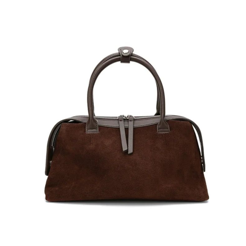 Wholesale Suede Bags Retro Nunuck Cowhide Women's Handbags Crossbody Bags Boston Bags Genuine Leather Ladies Bags