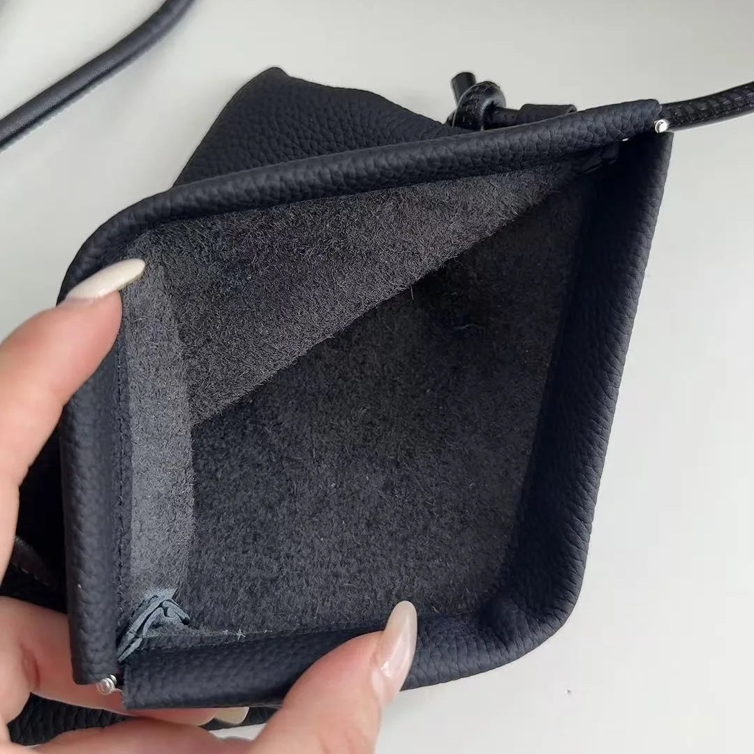 Wholesale or Custom Genuine Leather Small Bags Mobile Phone Bags Simple Fashion Storage Bags Soft Cowhide Women's Crossbody Bags