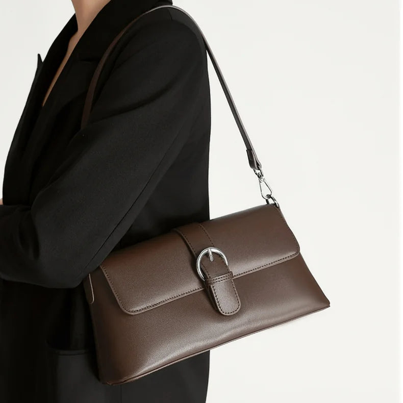 Wholesale or Custom Genuine Leather Women's Shoulder Bags Underarm Bags Elegant Ladys Bags Fashion Cowhide Crossbody Bags