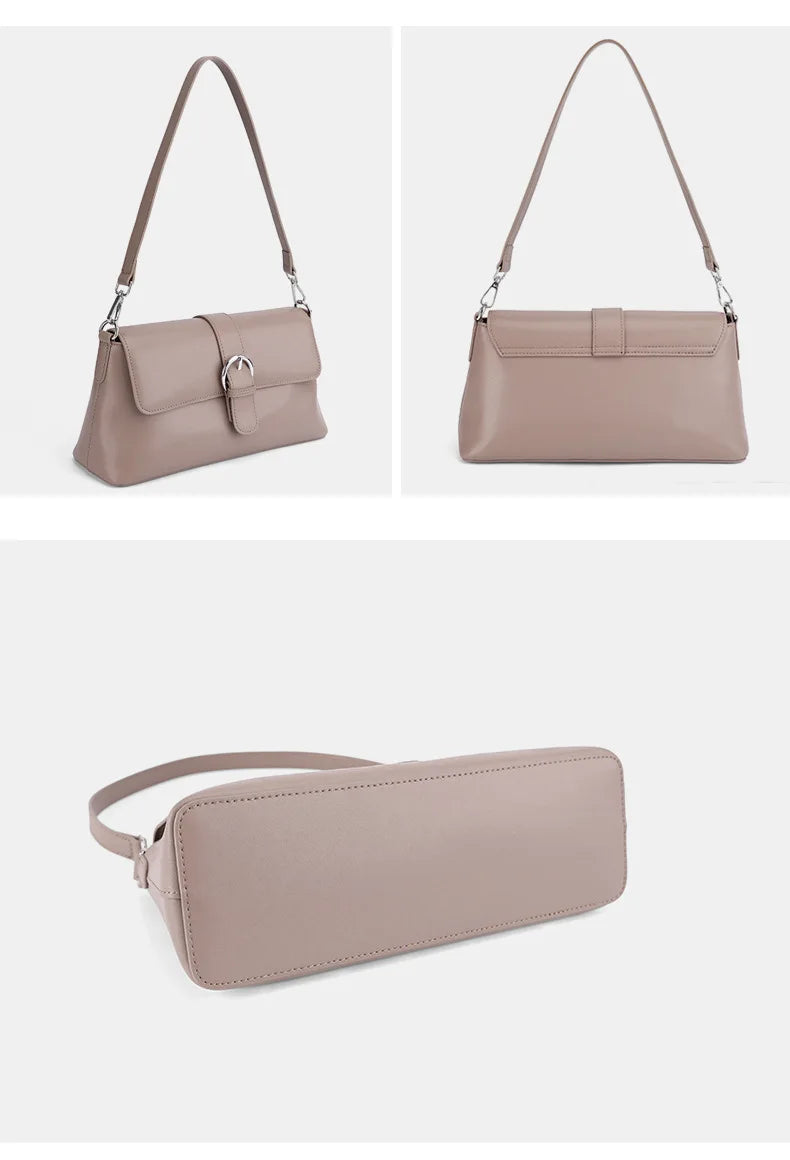 Wholesale or Custom Genuine Leather Women's Shoulder Bags Underarm Bags Elegant Ladys Bags Fashion Cowhide Crossbody Bags