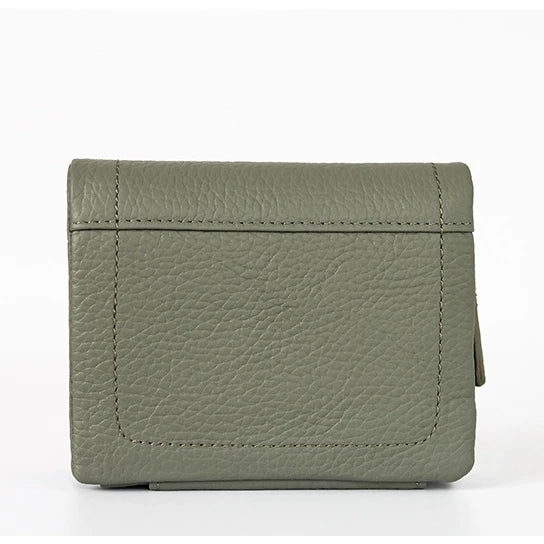 Wholesale or Custom High Quality Cowhide Wallet Card Holder Popular Folding Short Genuine Leather Purse Card Bag