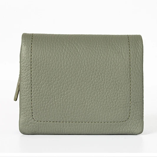 Wholesale or Custom High Quality Cowhide Wallet Card Holder Popular Folding Short Genuine Leather Purse Card Bag
