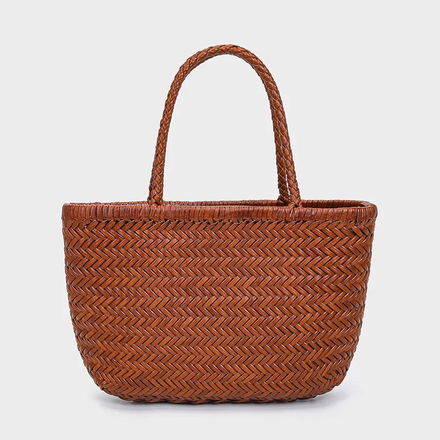 Wholesale or custom Genuine Leather Woven Bags Popular Women's Bag Vintage Style Cowhide Braided Handbags for Women