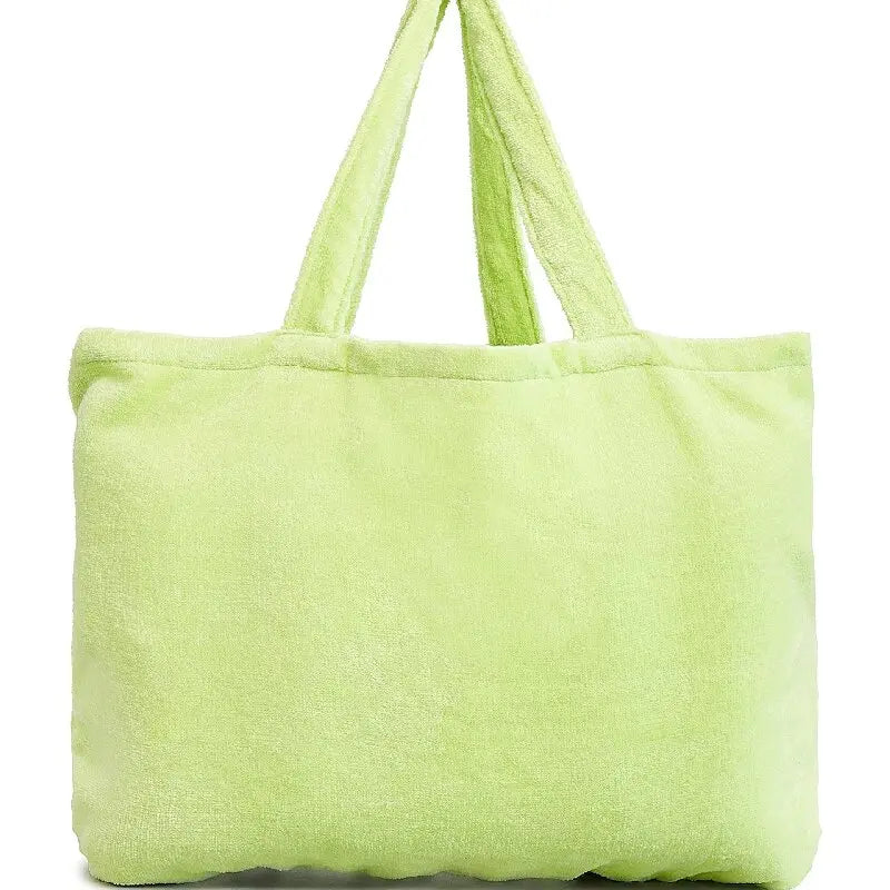 Winter Trend Soft Towel Tote Bag Candy Color Large Capacity Terry Shoulder Bag
