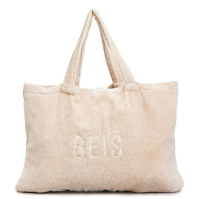 Winter Trend Soft Towel Tote Bag Candy Color Large Capacity Terry Shoulder Bag
