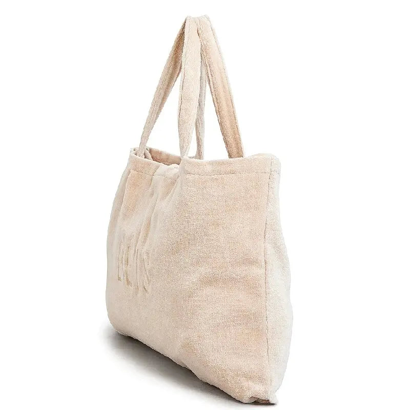 Winter Trend Soft Towel Tote Bag Candy Color Large Capacity Terry Shoulder Bag