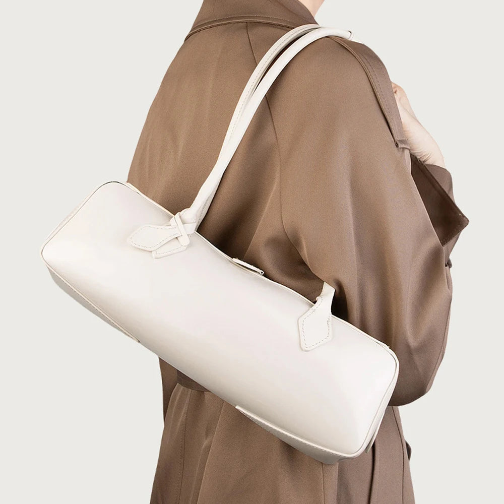 Women's 2026 New Fashion Design Large Capacity Zipper Genuine Leather Underarm Bag