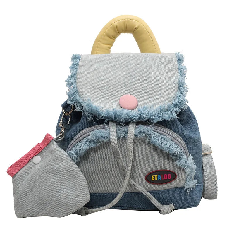 Women's Denim Laptop Backpack-Waterproof Lightweight & Portable with Soft Strap & Ergonomic Back Support