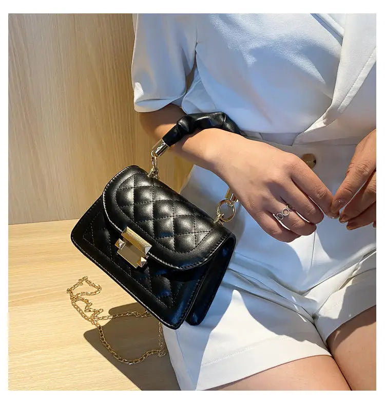 Women's Handbag Handle Chain Square Crossbody Shoulder Bag Zipper Tassel Bow Letter Mobile Phone Compatible