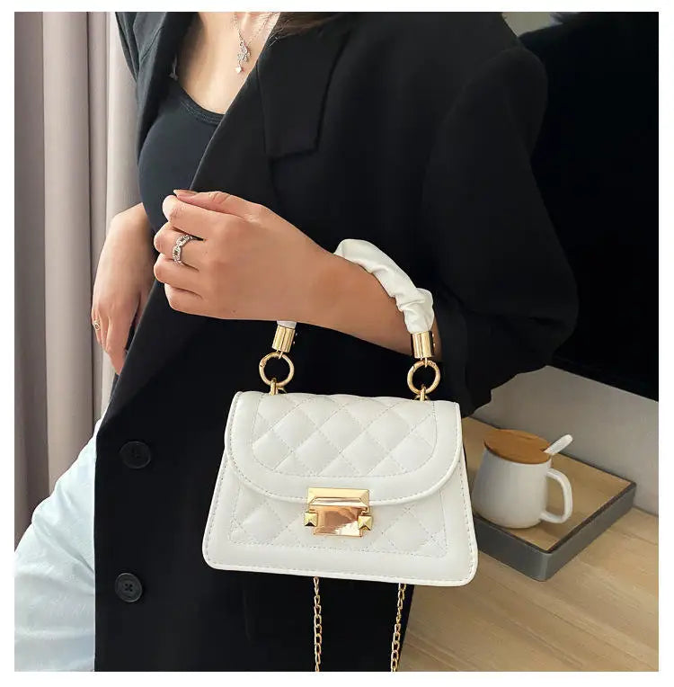 Women's Handbag Handle Chain Square Crossbody Shoulder Bag Zipper Tassel Bow Letter Mobile Phone Compatible