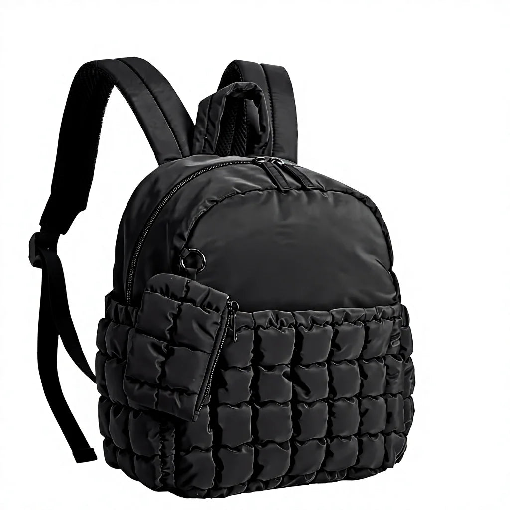 Women's Student Mini Backpack Puffy Lightweight Polyester Laptop Compartment Waterproof Summer Strap